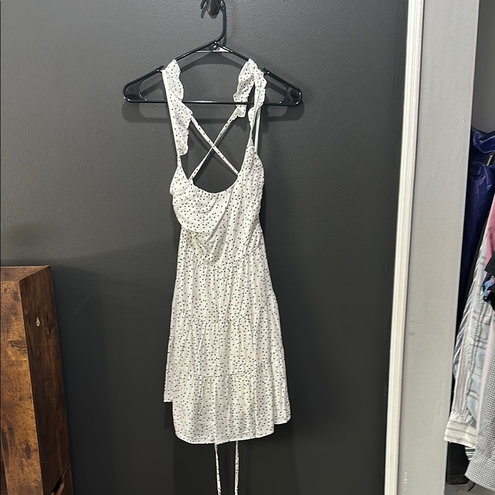 Leslie White Polka Dot Mini Dress